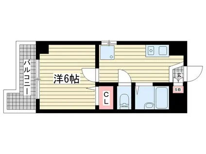 メゾンサンノ-ス(1K/6階)の間取り写真