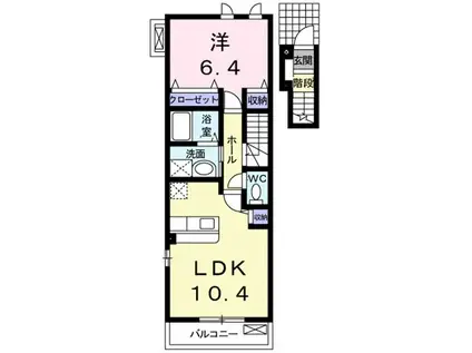 プチ・プランタン VI(1LDK/2階)の間取り写真