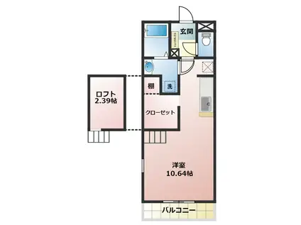 スペランツァ・ベル(ワンルーム/2階)の間取り写真