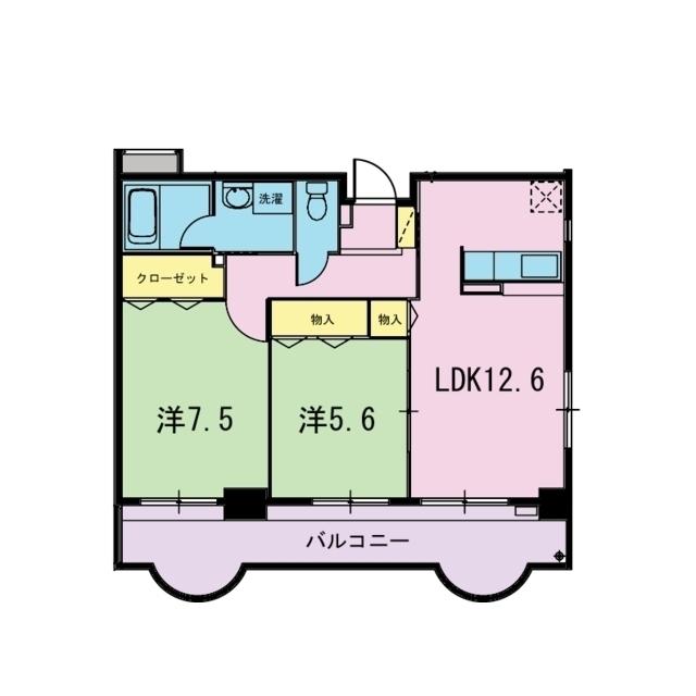 コンフォールシェル(2LDK/5階)の間取り写真