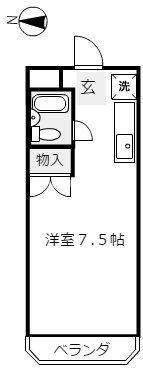 メゾンK(ワンルーム/1階)の間取り写真