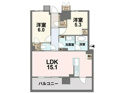 ブリリアタワー前橋(2LDK/23階)の間取り写真