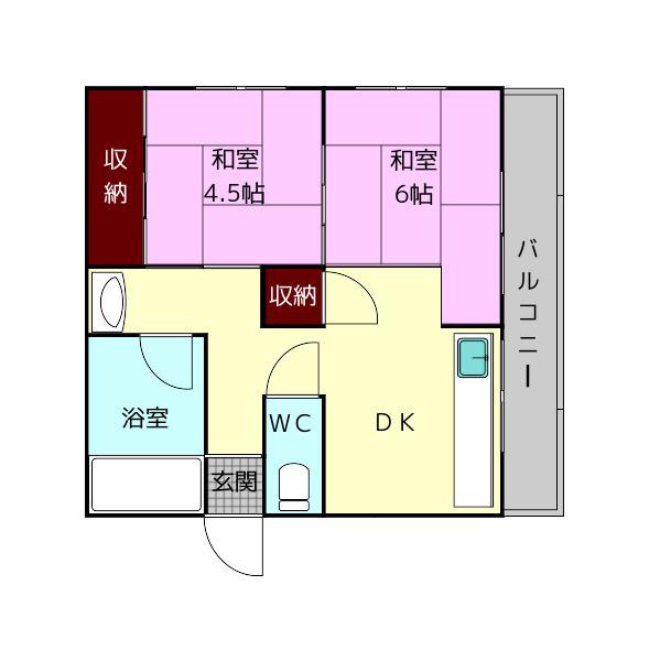 富士マンション(2DK/2階)の間取り写真