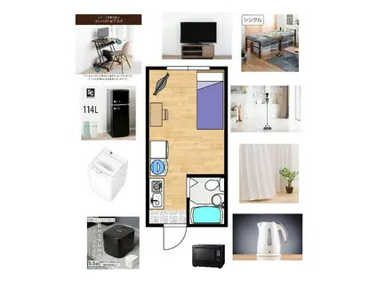 ハイツクマガイ(ワンルーム/2階)の間取り写真