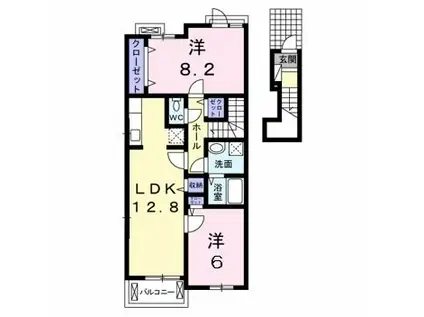 バルサミーナ(2LDK/2階)の間取り写真