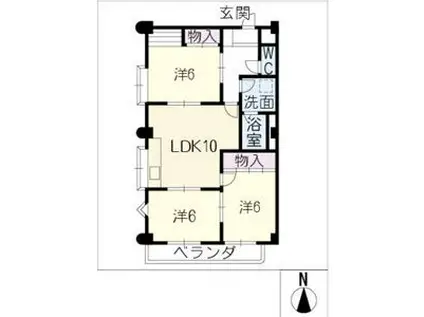 リヒテン山崎(3LDK/2階)の間取り写真