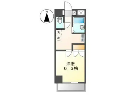 ジュネス北千種(1K/6階)の間取り写真