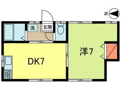 JHハイツII(1DK/1階)の間取り写真