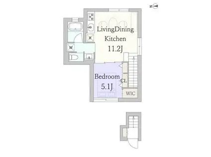 GRANDUO代沢3(1LDK/2階)の間取り写真