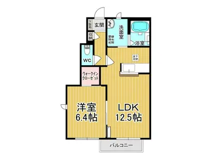ヴィラフェリーチェA棟(1LDK/1階)の間取り写真