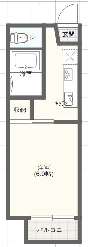 ハイツウノメ I(1K/2階)の間取り写真