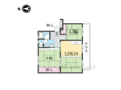 寝屋川団地C28号棟(2LDK/1階)の間取り写真