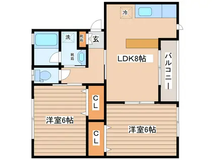 ファーストハイツ I(2LDK/1階)の間取り写真