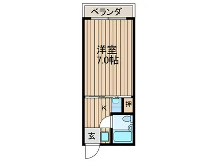 ハイツ大村(1K/2階)の間取り写真