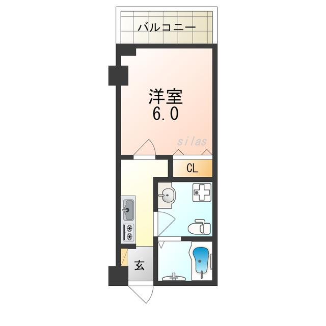 リッツスクエアマメゾン(1K/2階)の間取り写真