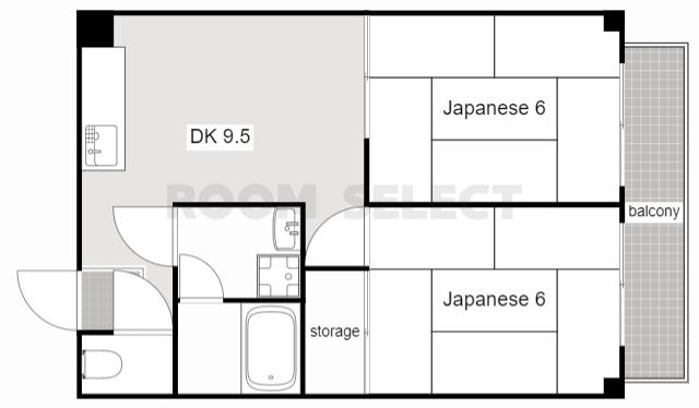 メゾン笹山(2DK/3階)の間取り写真