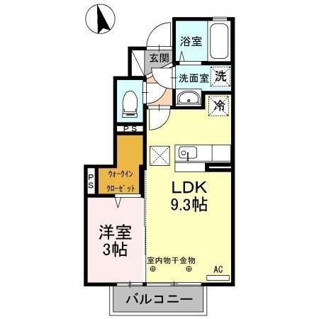 メゾンソレイユ・カトル(1LDK/1階)の間取り写真