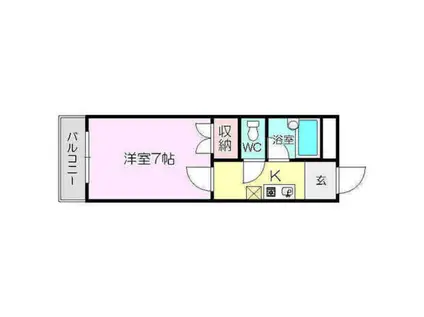 第6中本ビル(1K/4階)の間取り写真