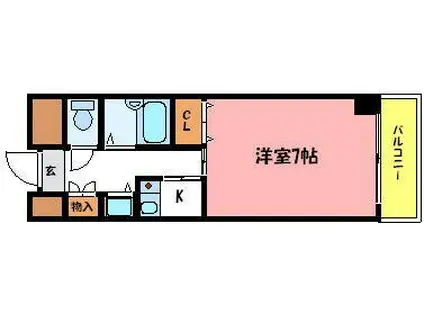 ウエストビラITO(1K/8階)の間取り写真