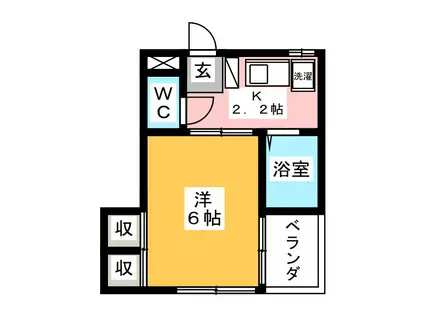 グリーンパーク中村(1K/1階)の間取り写真