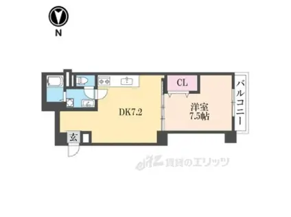 四条グランドハイツ(1DK/2階)の間取り写真