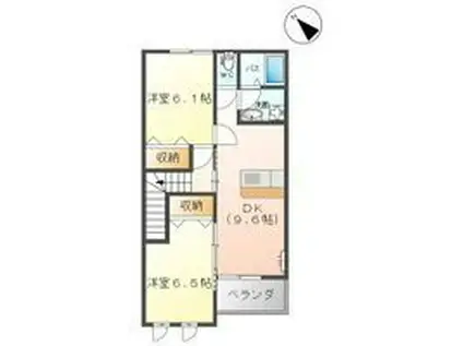 セラフィーナ(1LDK/2階)の間取り写真