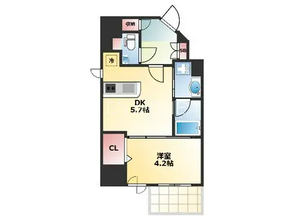 GAUDI(1DK/3階)の間取り写真