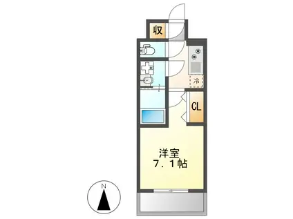 SーRESIDENCE尾頭橋CLARITY(1K/2階)の間取り写真