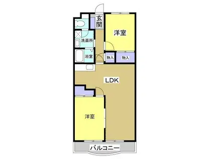 ミレーニア(2LDK/3階)の間取り写真