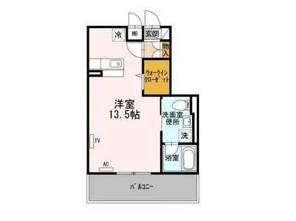 ヴェルテュー・デュ・シャトー A館(ワンルーム/2階)の間取り写真