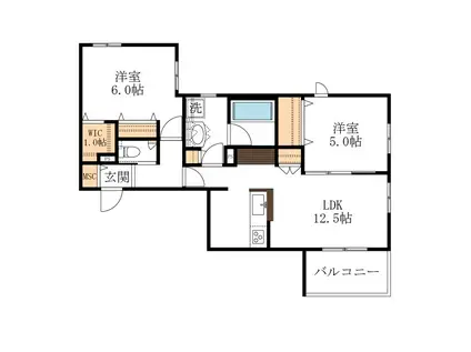 桜メゾン(2LDK/3階)の間取り写真