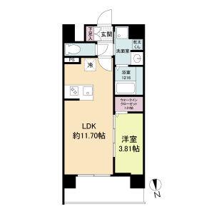 WORVE吹田江坂(1LDK/4階)の間取り写真