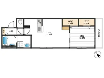 メゾンユタカ(1LDK/3階)の間取り写真
