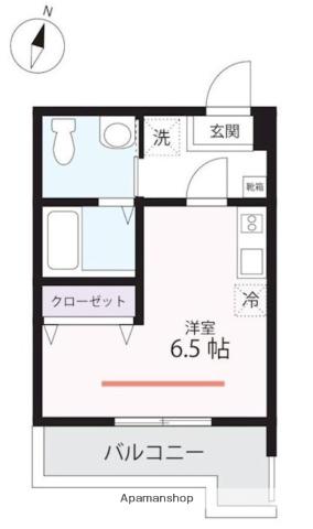 ハーミットクラブハウス根岸IIB号棟(ワンルーム/1階)の間取り写真