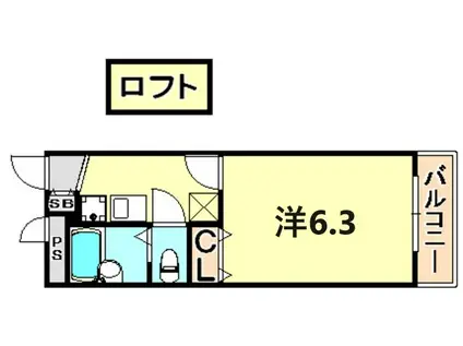 レオパレスM.TREEII(1K/1階)の間取り写真