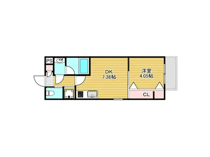 ガレリア大阪空港II(1DK/1階)の間取り写真