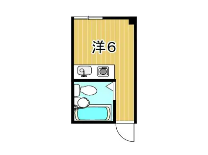 桜ビル(ワンルーム/3階)の間取り写真