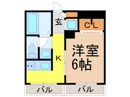 カーサ・ノア高峯町(1K/3階)の間取り写真