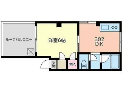 ネオプラザ平塚(1DK/3階)の間取り写真