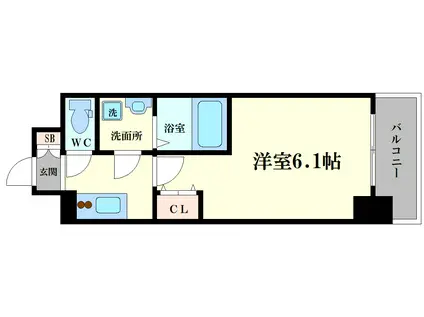 W-STYLE福島IIウィステリア(1K/11階)の間取り写真