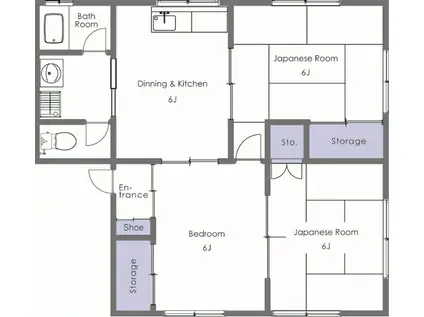 メゾン友(3DK/2階)の間取り写真