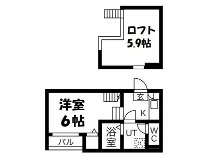 GIFTI(ワンルーム/1階)の間取り写真