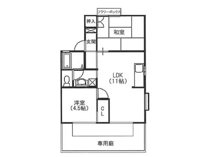 アメージングエステートI(2LDK/1階)の間取り写真