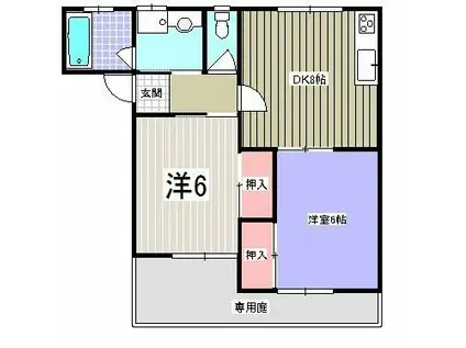 メゾンブライトA(2DK/1階)の間取り写真