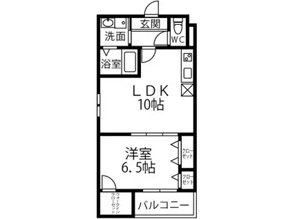 フジパレスタクト(1LDK/3階)の間取り写真