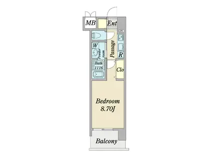 プレイズシード車道スクエア(1K/6階)の間取り写真