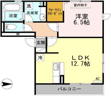 D-ROOM プエルト(1LDK/2階)の間取り写真