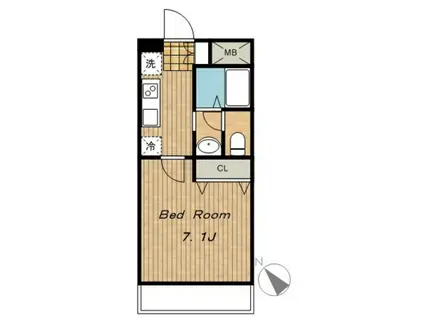 コンフォートN(1K/1階)の間取り写真