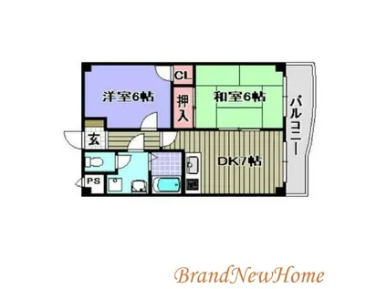 ステム中百舌鳥(2DK/3階)の間取り写真