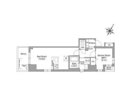 コンフォリア・リヴ関内(ワンルーム/2階)の間取り写真